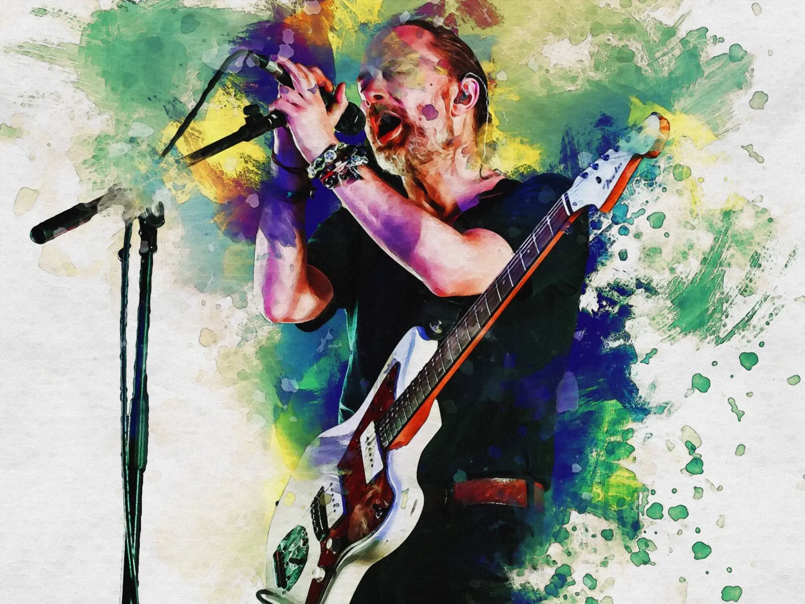 Macchia di ritratto Thom Yorke pellicola backlit da Gunawan Rb