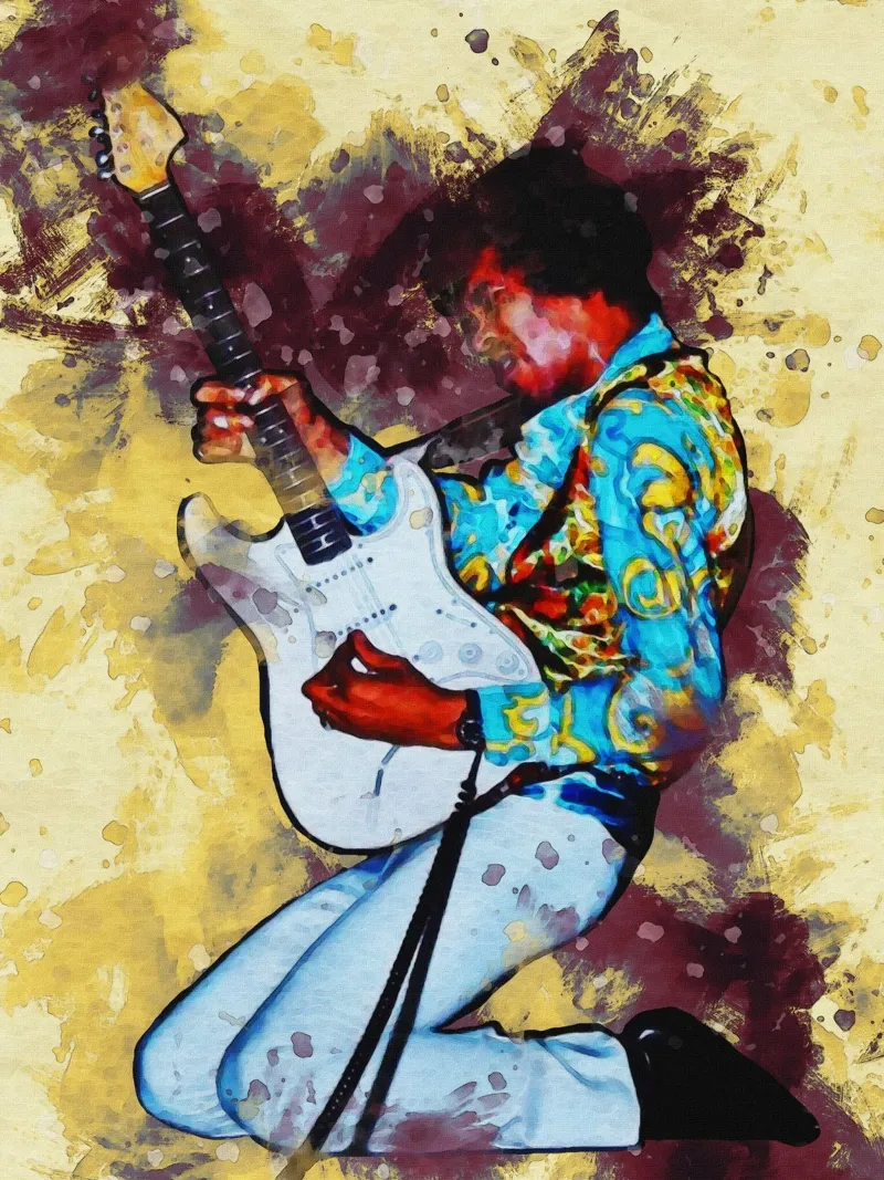 Macchia di ritratto Jimi Hendrix pellicola backlit da Gunawan Rb