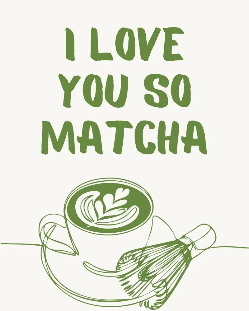 I love you so Matcha poster avec cadre en plastique de chellylovesdesign