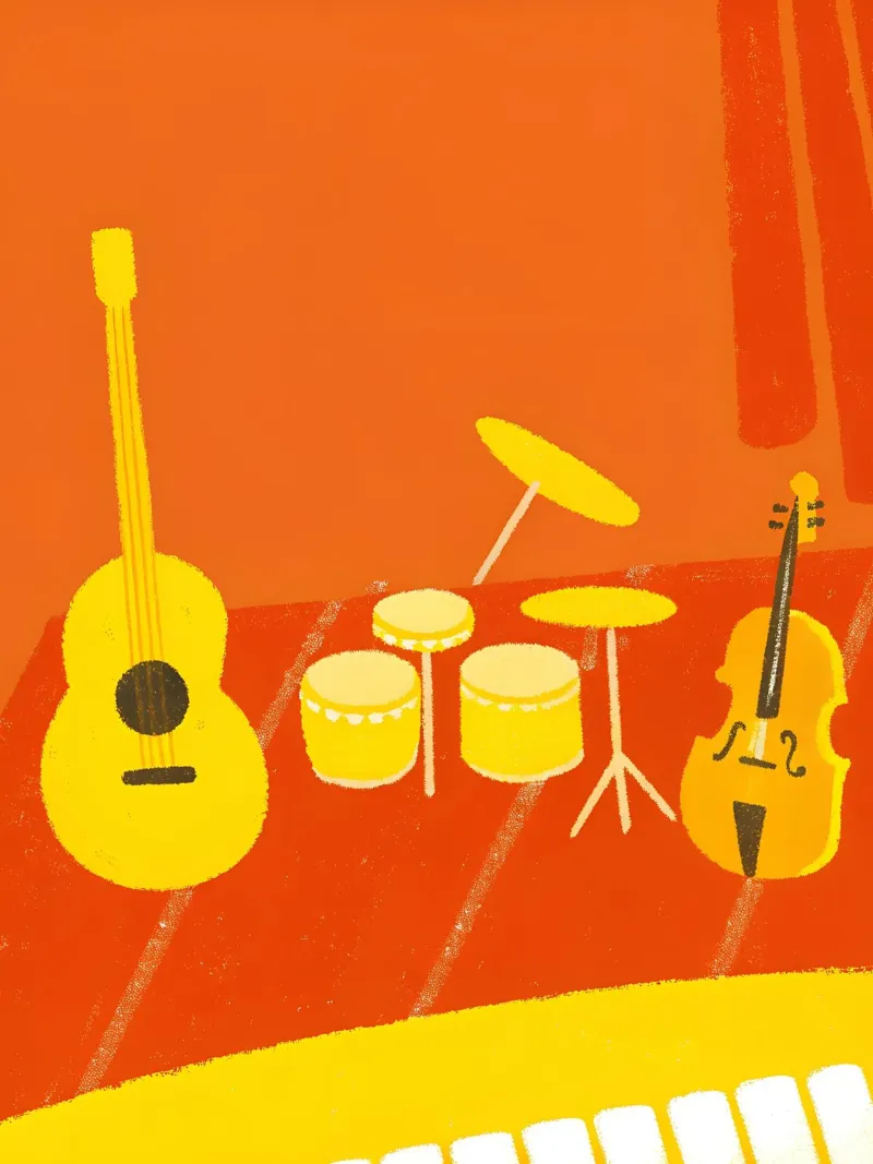 Strumento musicale poster con telaio in legno da PERSONAL TOUCH