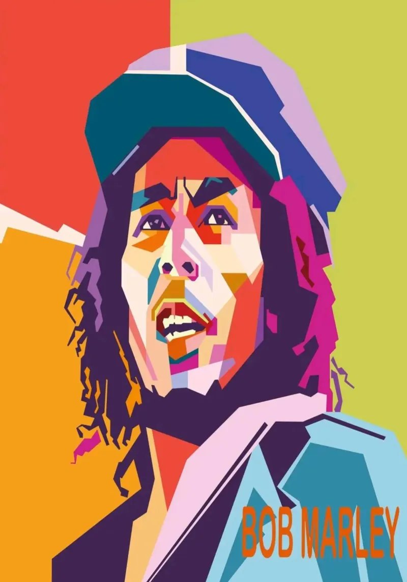 La leyenda de la música reggae Bob Marley poster de Hantamrata