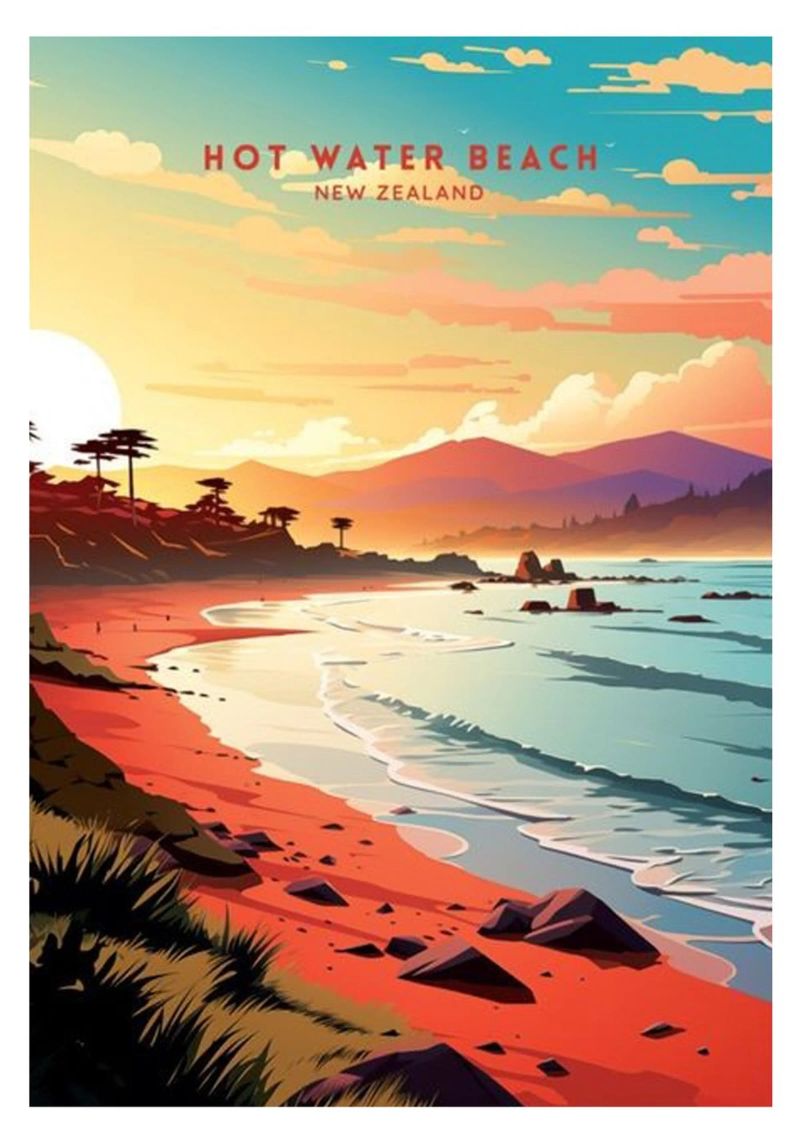 Besuchen Sie Neuseeland Leinwand von youngs print