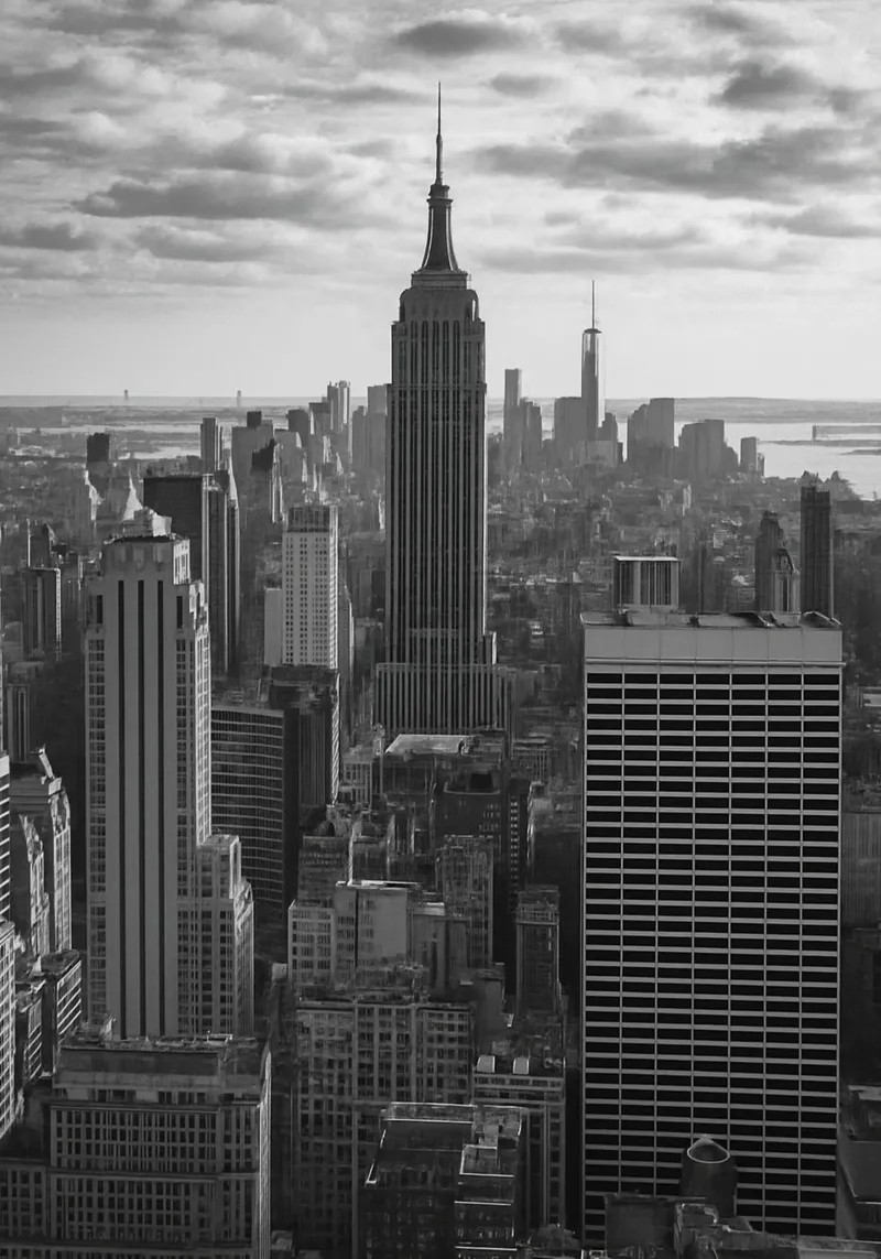 New york, USA Black and White City Panorama Photography hahnemühle by the gondels