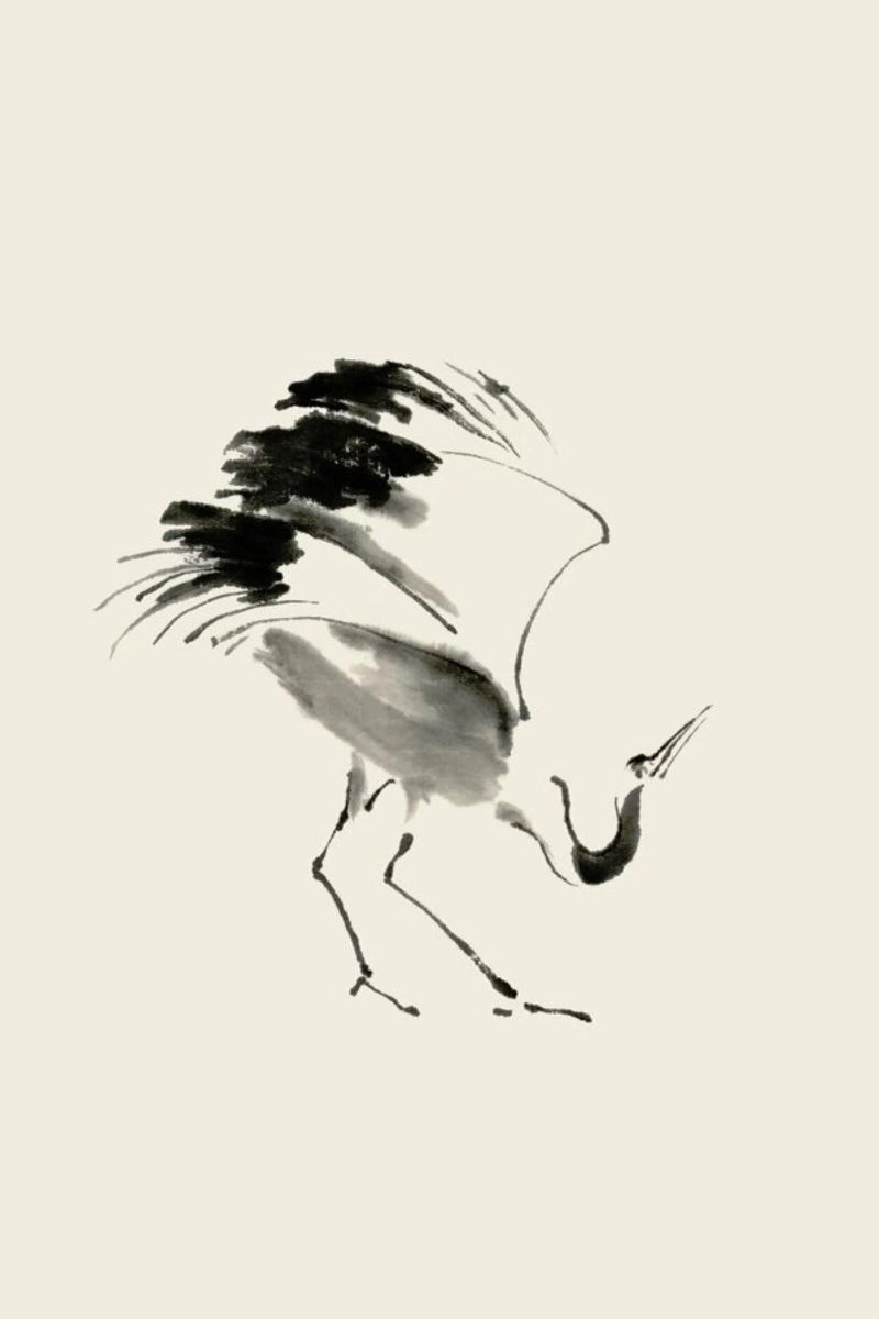 Bowing Crane pellicola backlit da Flora & Fauna
