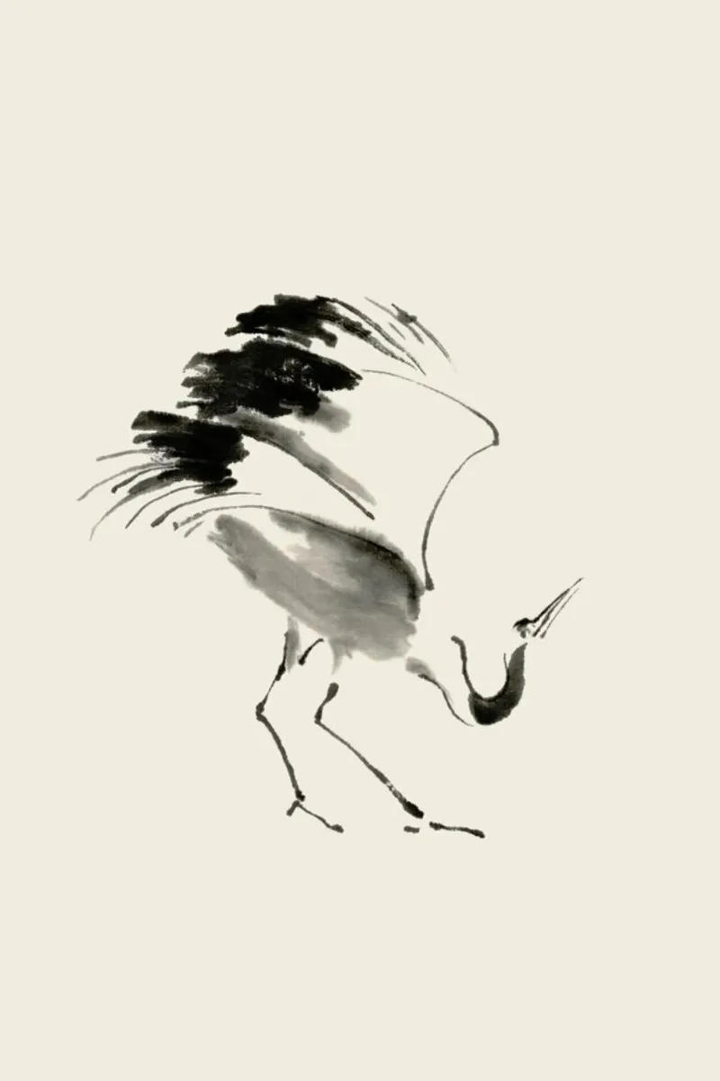 Bowing Crane pellicola backlit da Flora & Fauna