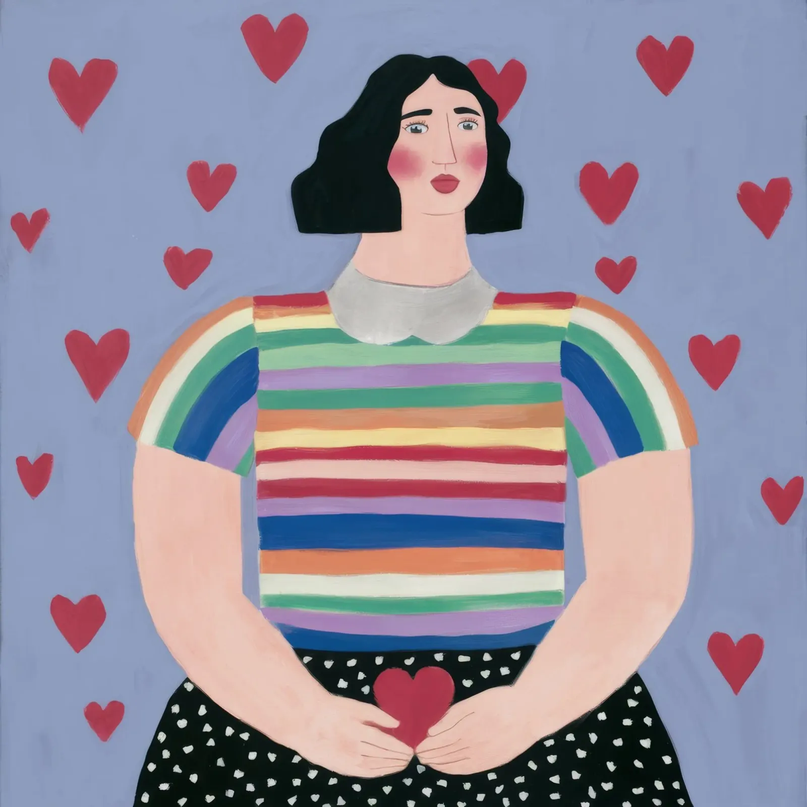 Delizie arcobaleno dal cuore tela con Cornice a cassetta da Ivory Frame