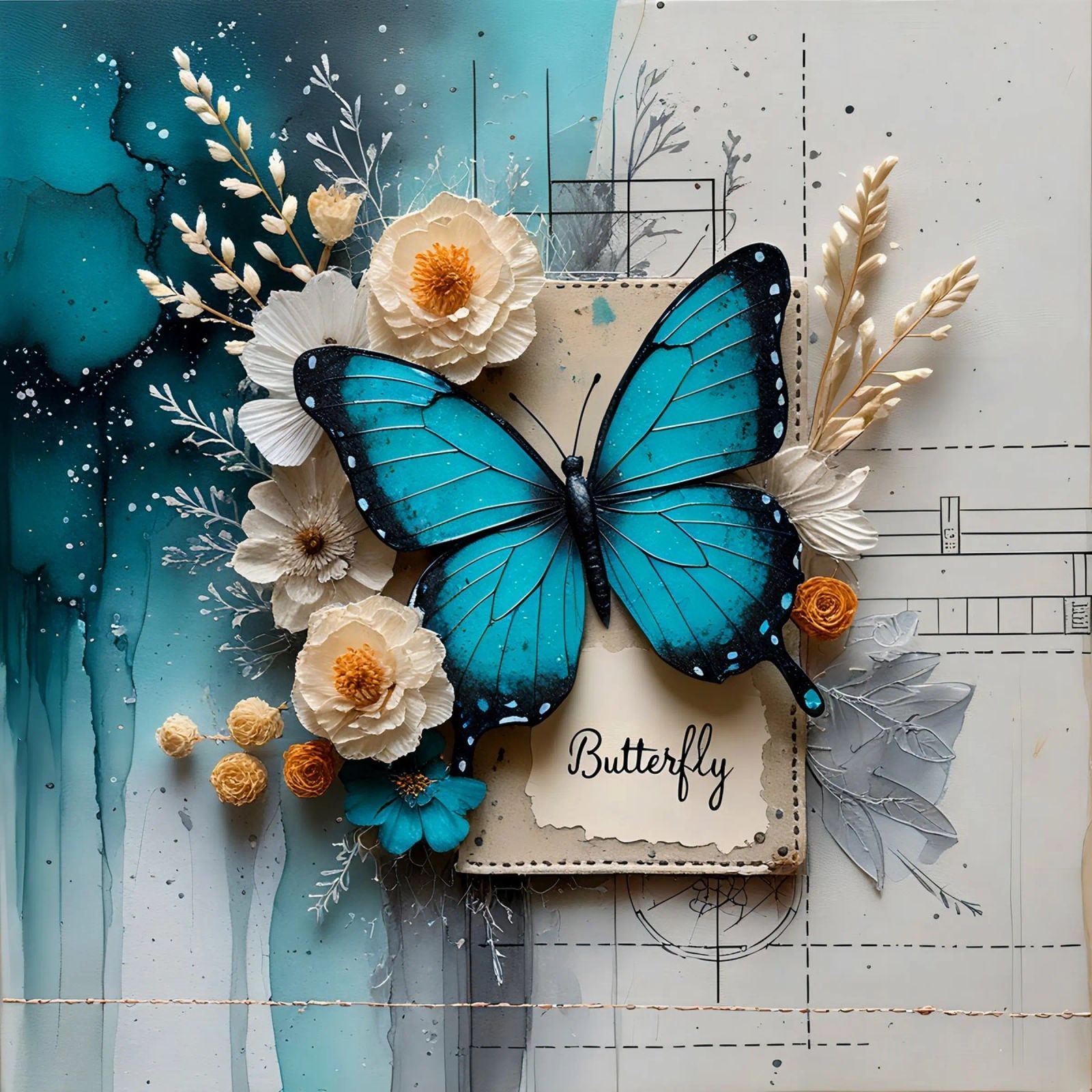 Flower Butterfly Poster von ART IN LIFE