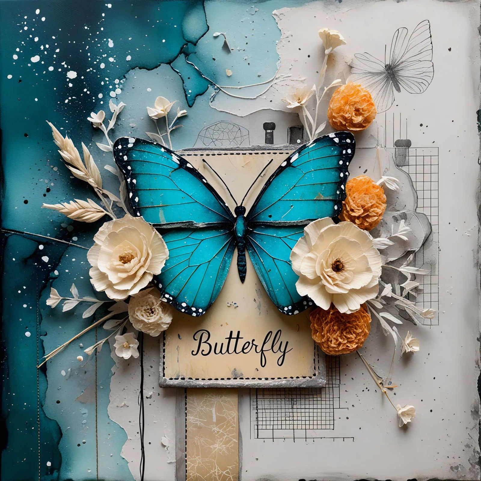 Flower Butterfly Poster von ART IN LIFE