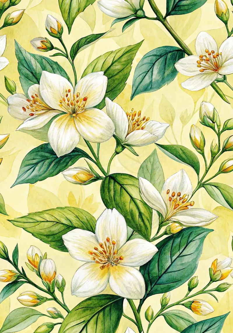 fiore di gelsomino poster con telaio in legno da the gondols