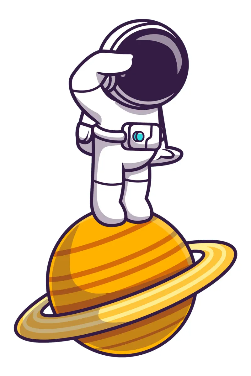 Astronauta in piedi sul pianeta pellicola backlit da brockcon Shop