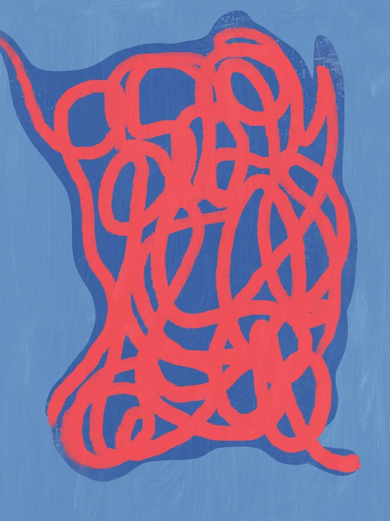 Neon line art astratto carta hahnemühle da Little Dean
