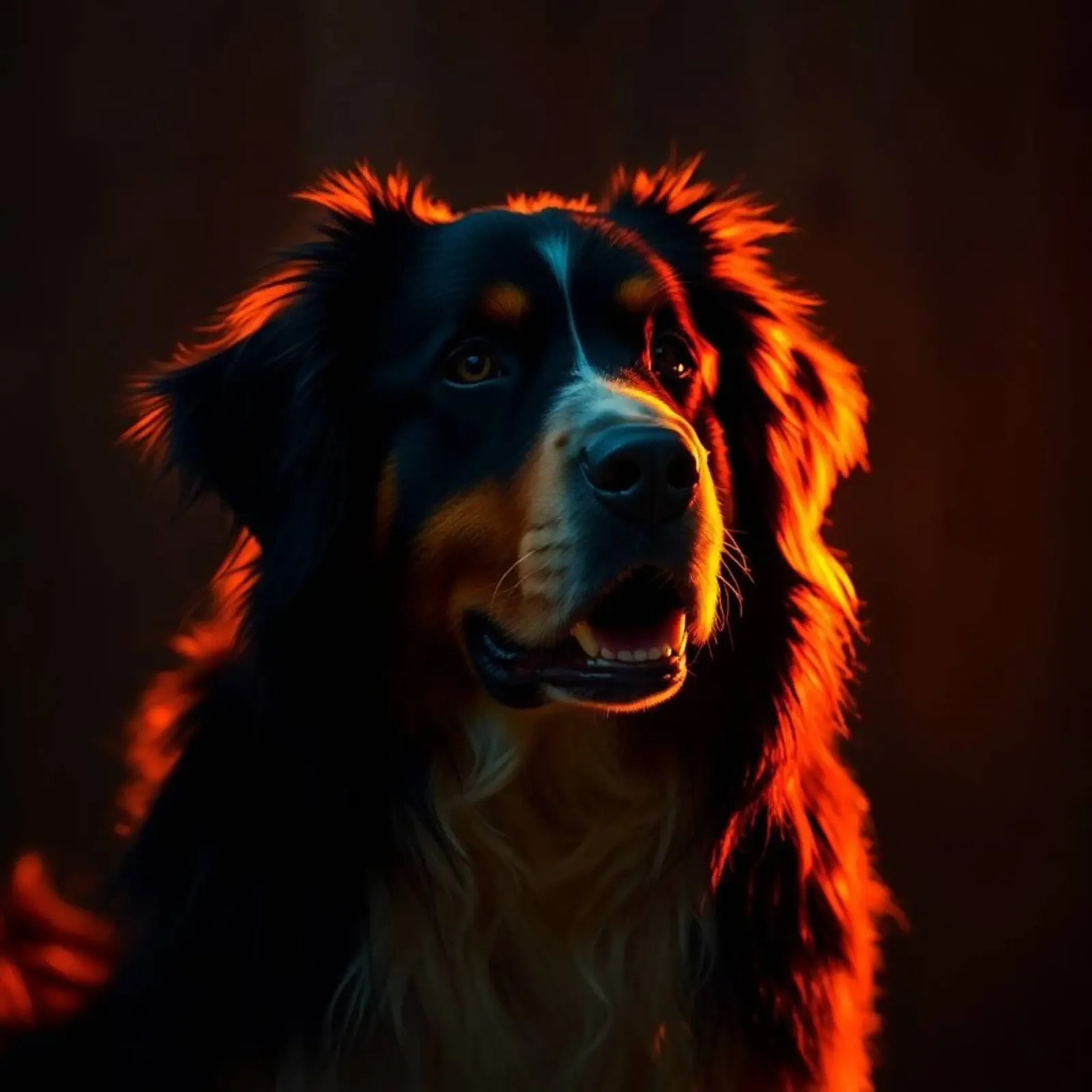 Beautiful Bernese Mountain Dog #169 canvas with Floater frame by Yumis.Beargang.and.Me