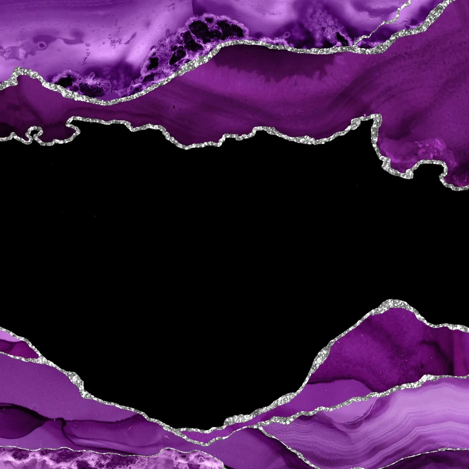 Lila & Silber Achat Textur 03 Alu-Dibond von Gemstone Textures