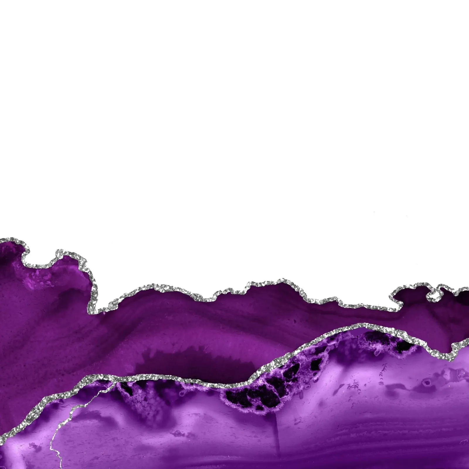 Lila & Silber Achat Textur 12 Acryl-Glas von Gemstone Textures