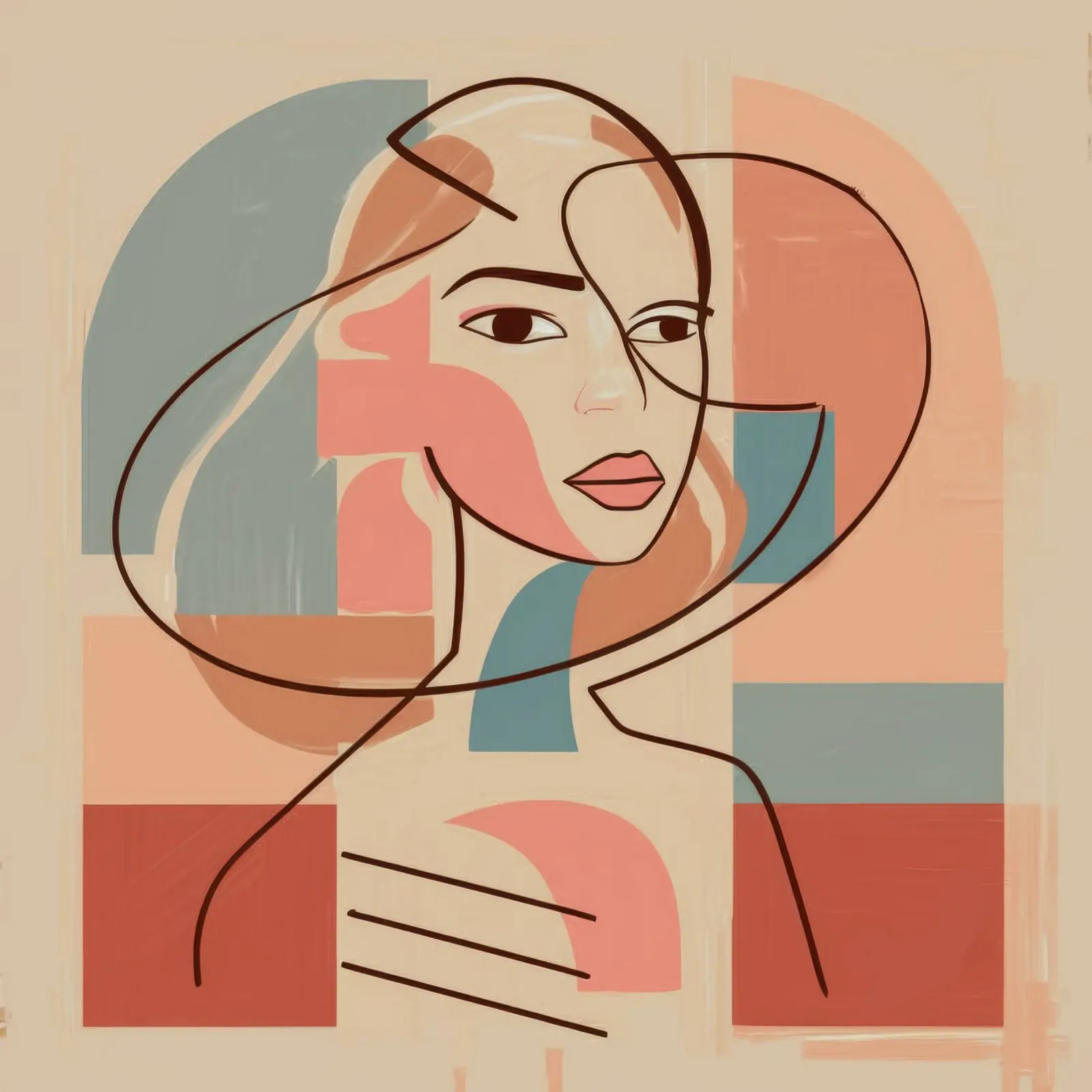 Geometric Face Harmony hahnemühle by Crimson Whisper