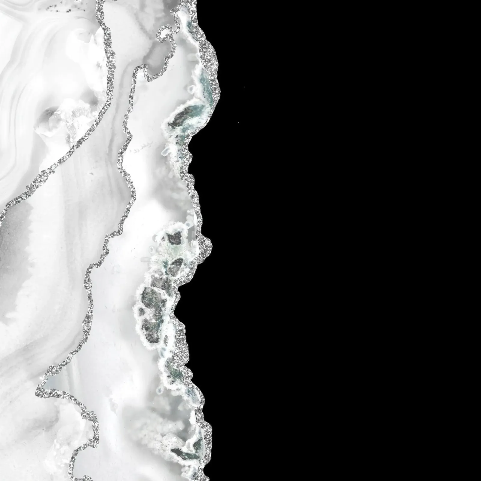 Texture Agate blanche et argentée 04 alu dibond de Gemstone Textures