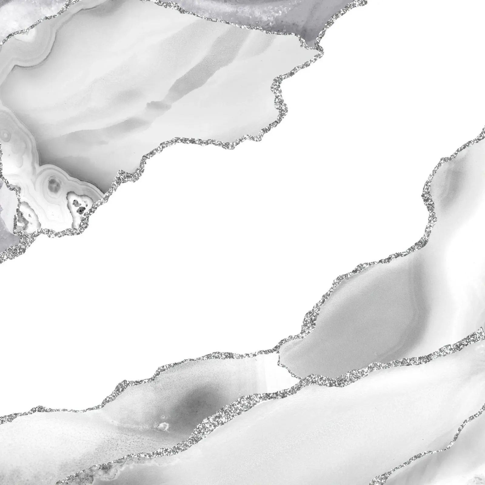 Witte en zilveren agaatstructuur 07 aluminium-dibond van Gemstone Textures