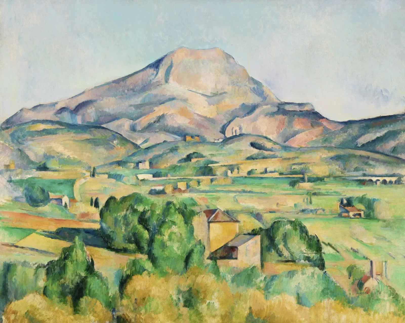 Mont Sainte-Victoire di Paul Cézanne poster con telaio in plastica da Venus Art