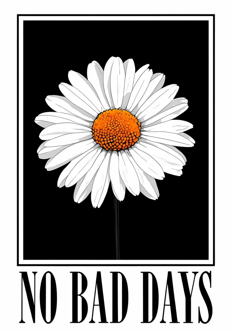 Niente giorni difficili Daisy pellicola backlit da inspirational quote