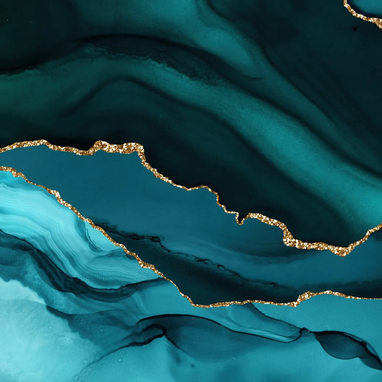 Blaugrün & Gold Achatstruktur 12 Hahnemühle von Gemstone Textures