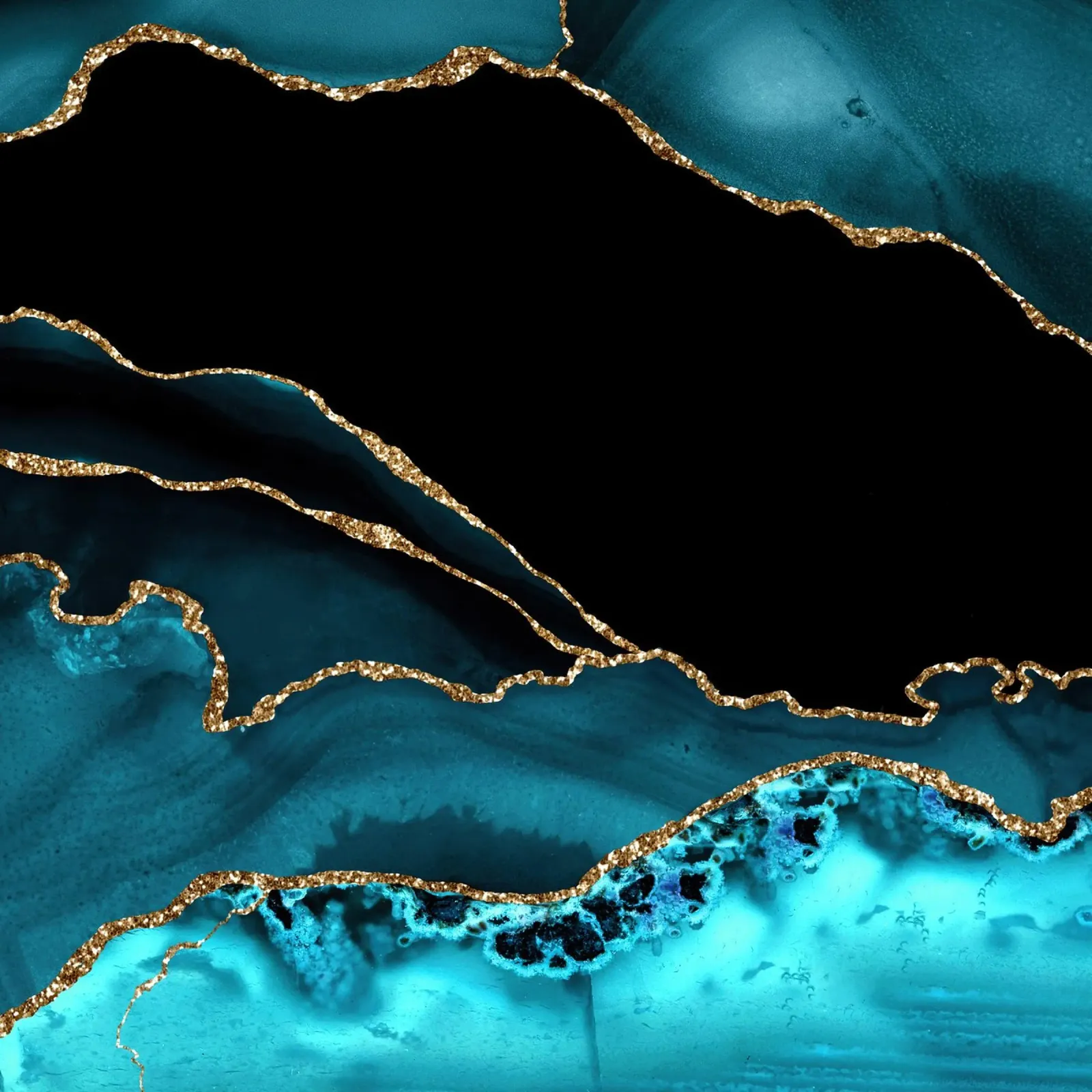 Blaugrün & Gold Achatstruktur 14 Hahnemühle von Gemstone Textures