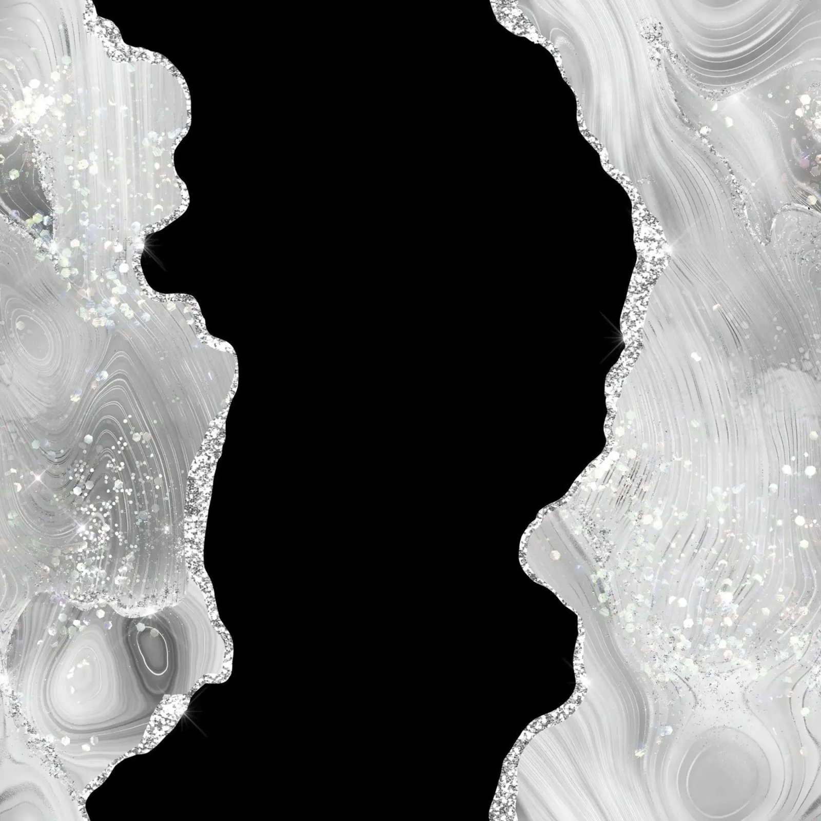 Texture Agata Glitterata Bianca e Argento 03 tela da Gemstone Textures