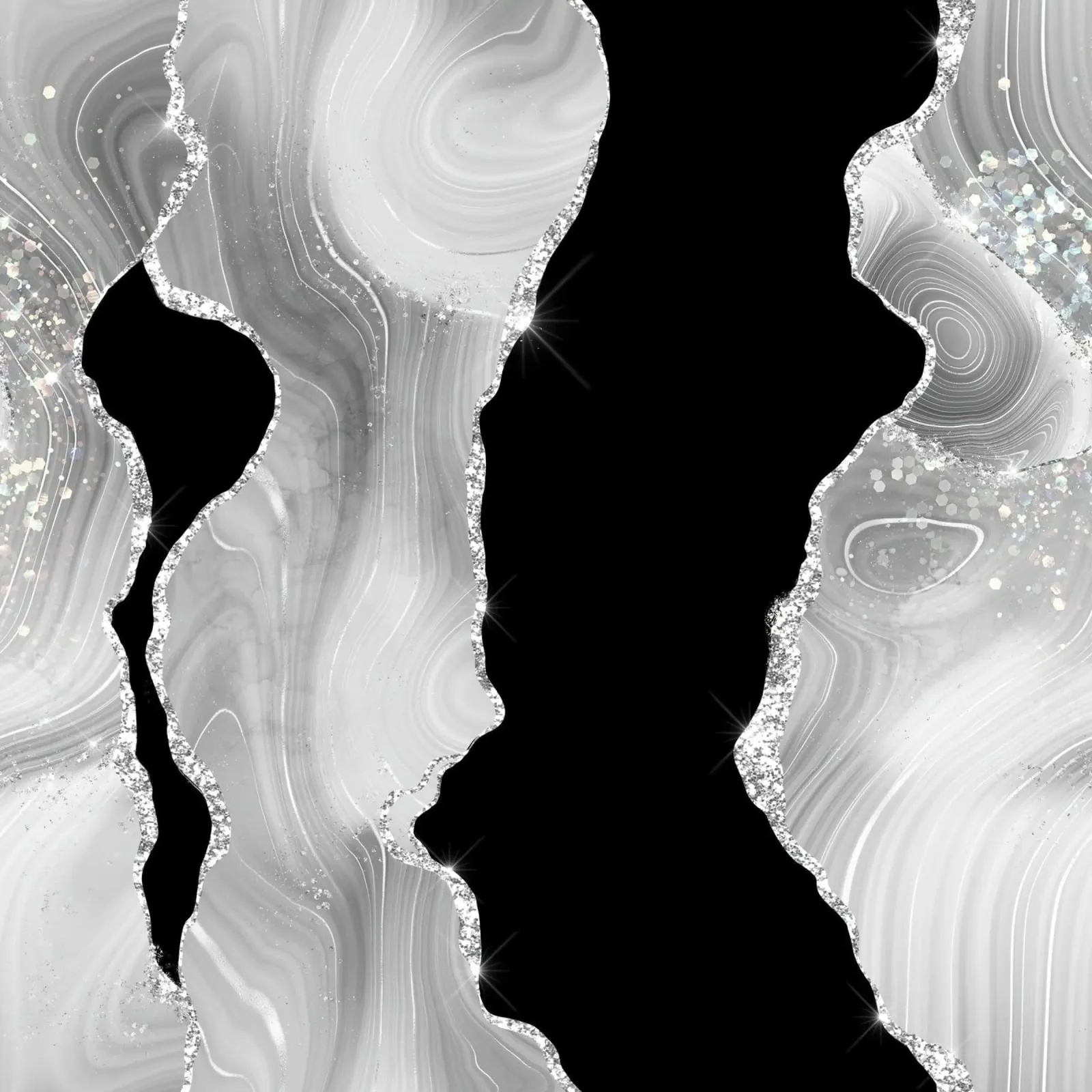 Texture Agata Glitterata Bianca e Argento 04 plexiglass da Gemstone Textures