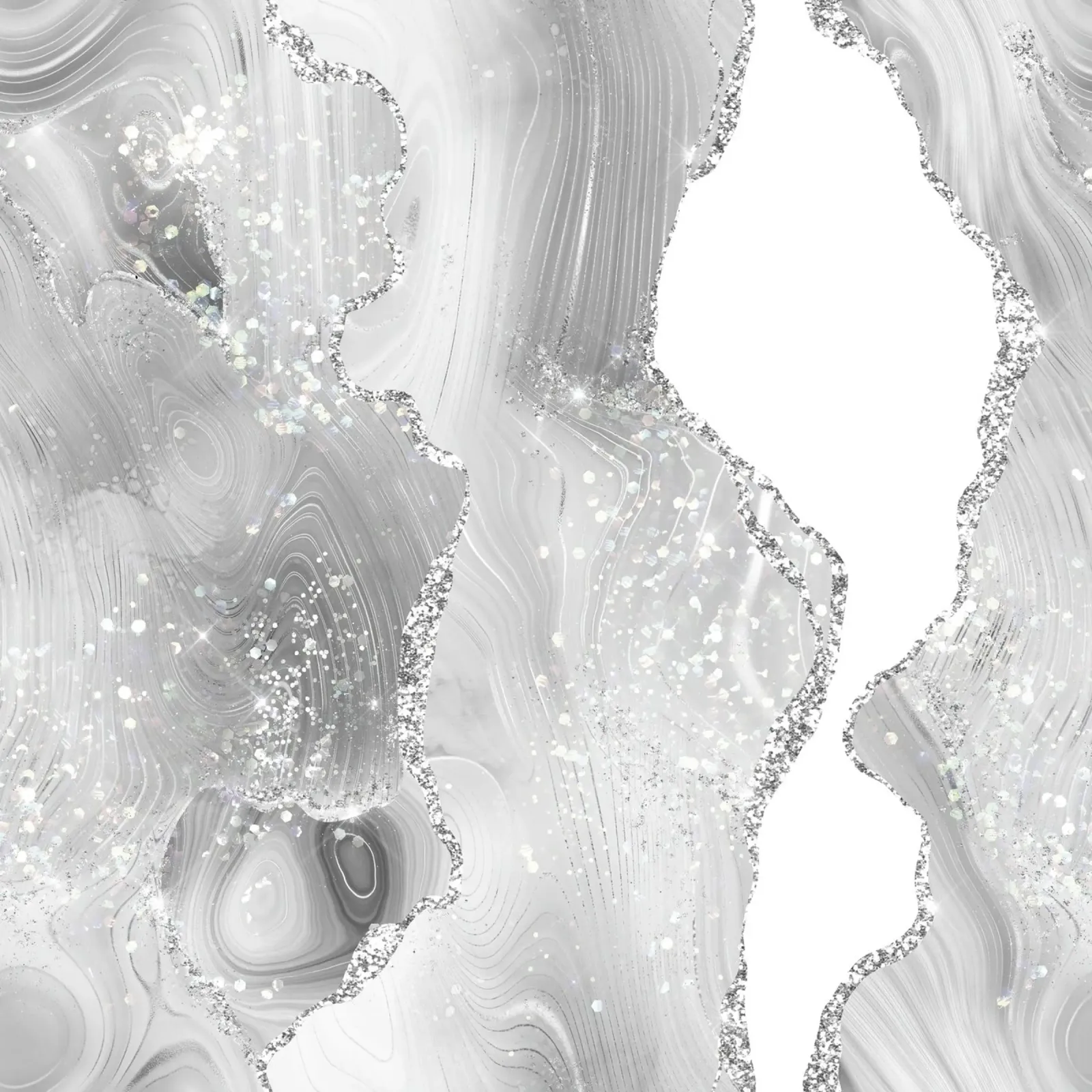 Agata glitterata bianca e argento Texture 07 plexiglass da Gemstone Textures