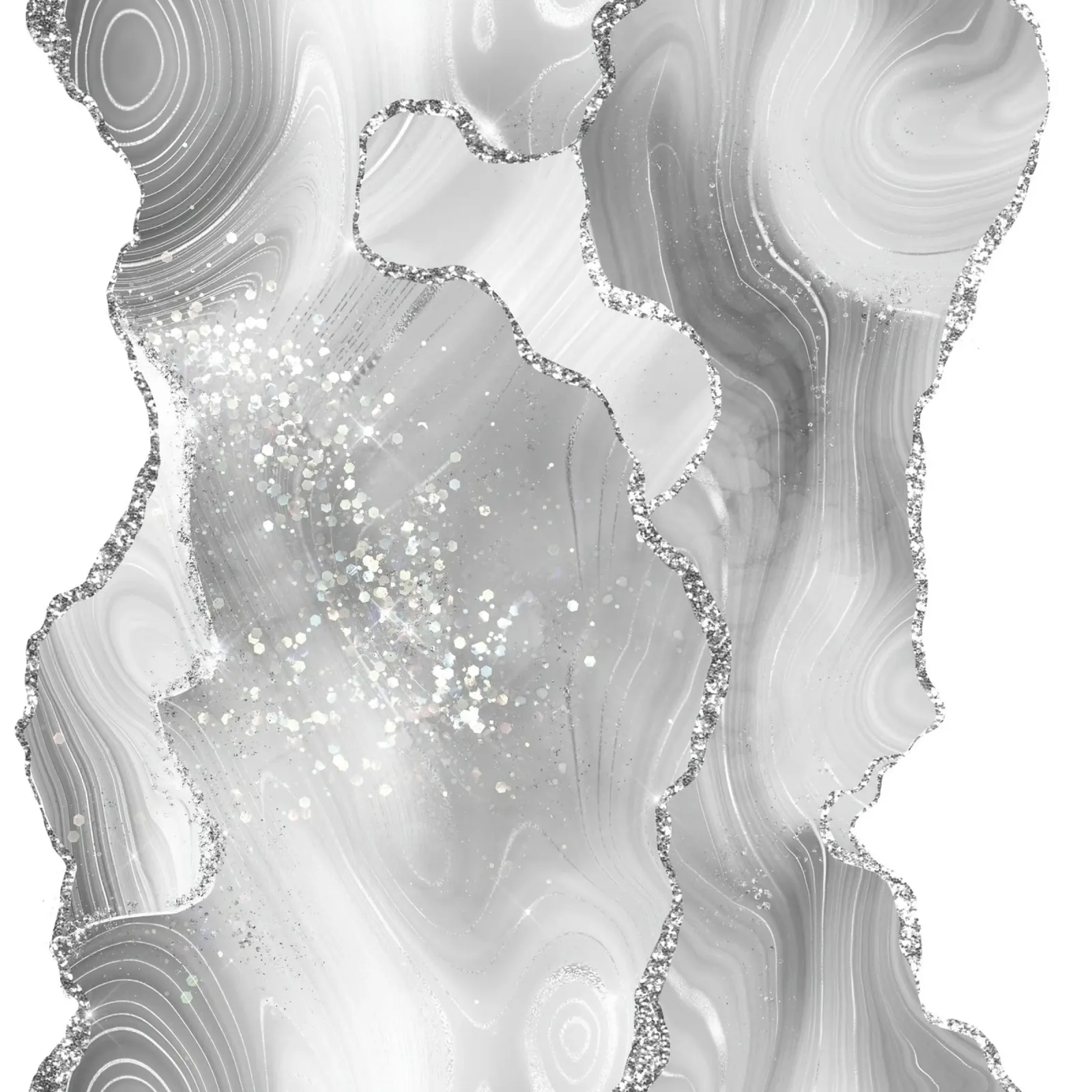Agata glitterata bianca e argento Texture 08 plexiglass da Gemstone Textures