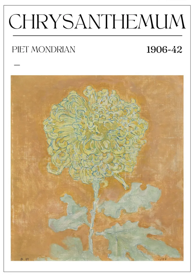 Piet - Mondrian Chrysanthemum - Blume poster da Second Canvas