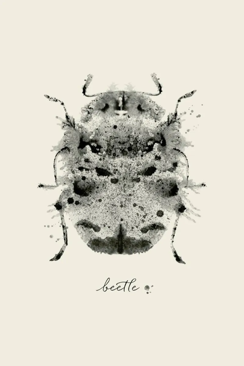 Ink Beetle Greyscale alluminio dibond da Flora & Fauna
