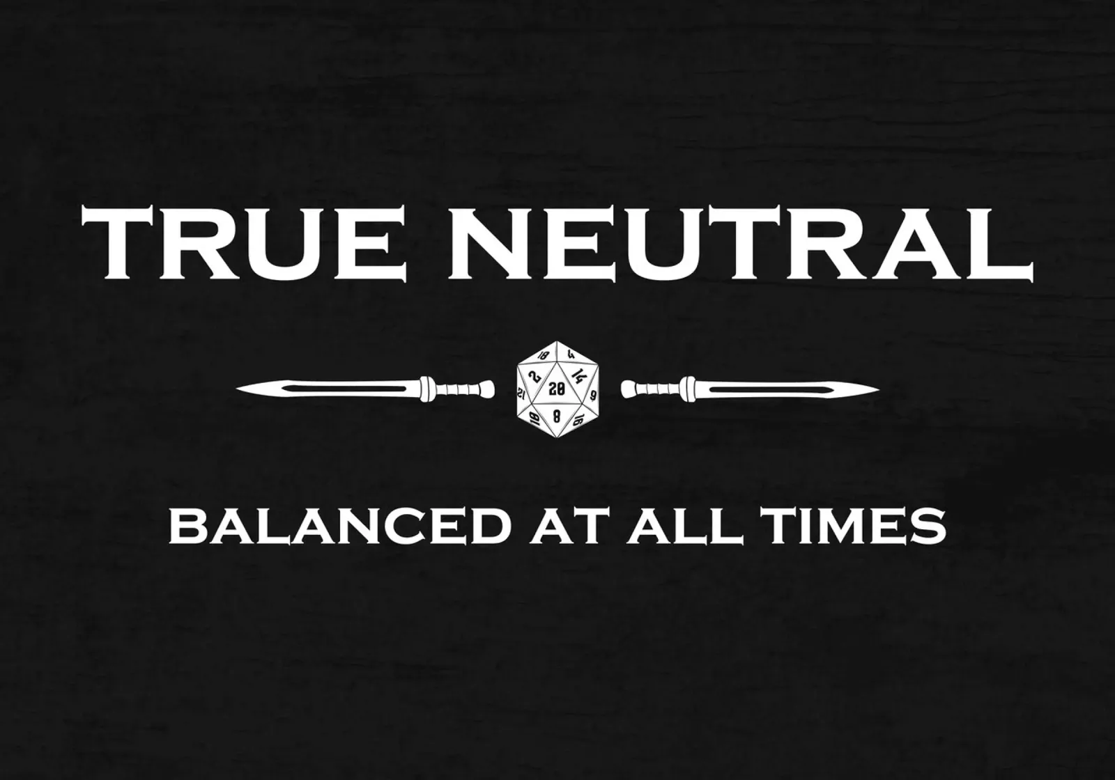 Verdaderamente neutral: equilibrado en todo momento poster con marco de madera de pixelbull - medieval art and more
