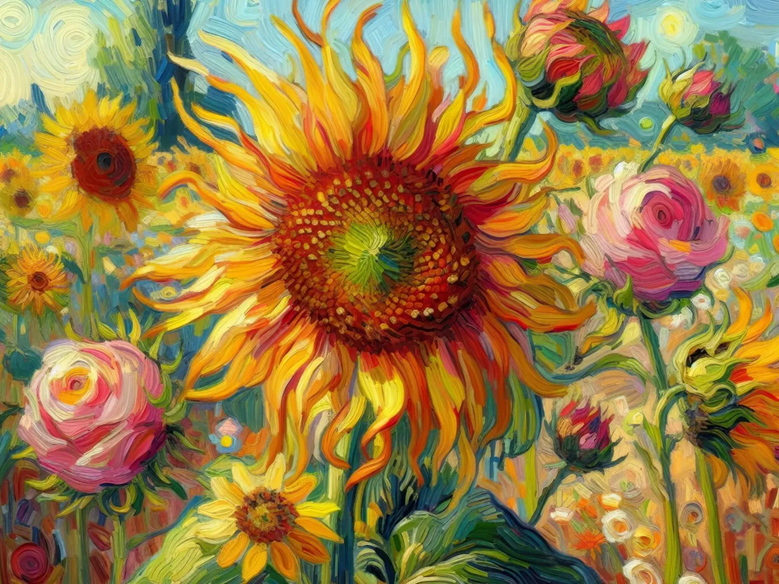 Girasole di Vincent alluminio dibond da 🎨 Point and Art