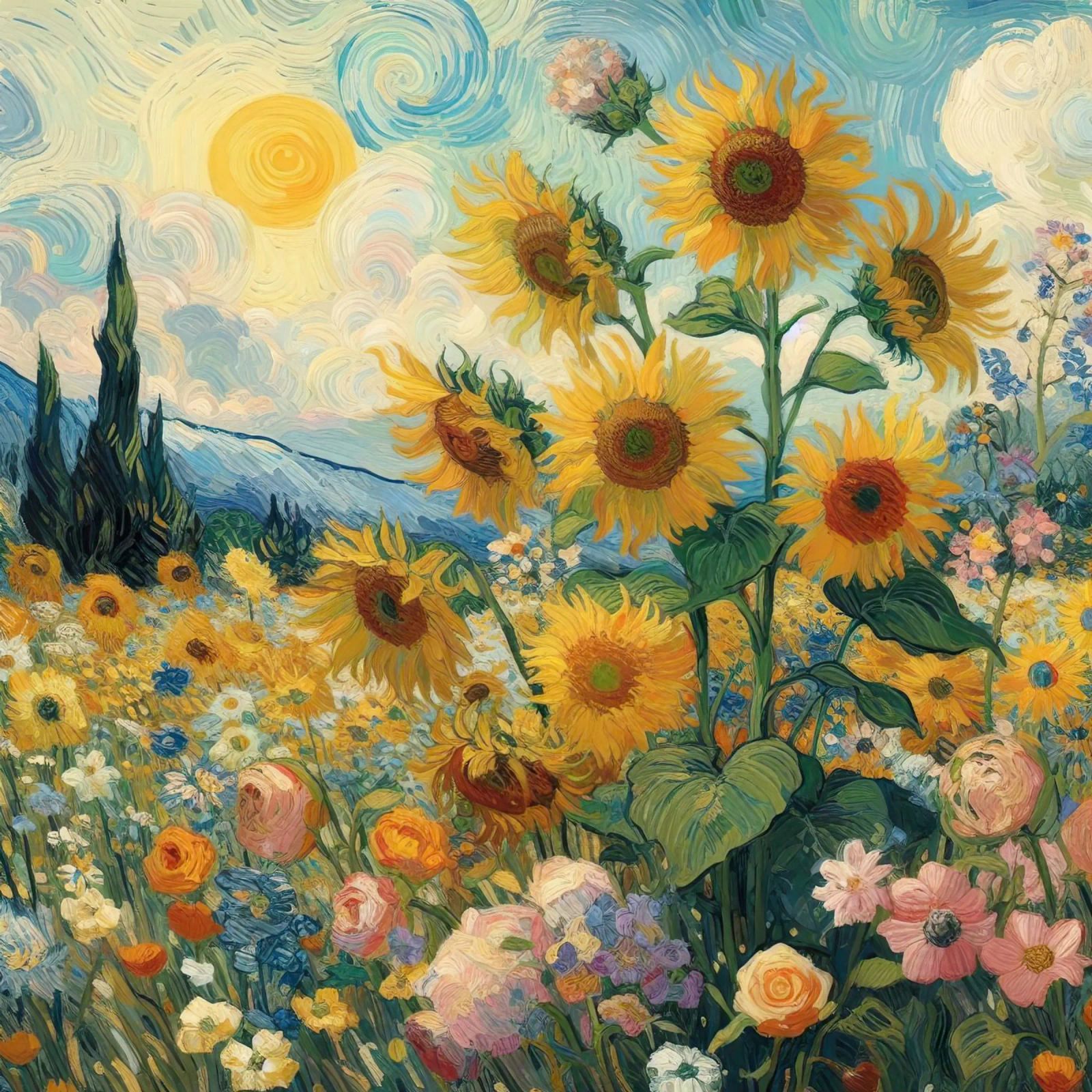 Sunflowers II poster by Point and Art