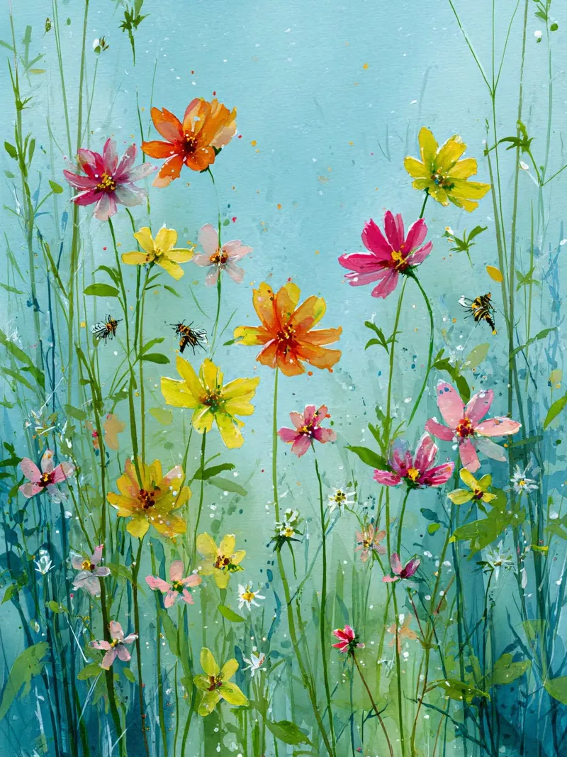 Summer meadow in bloom A pellicola backlit da Mateo