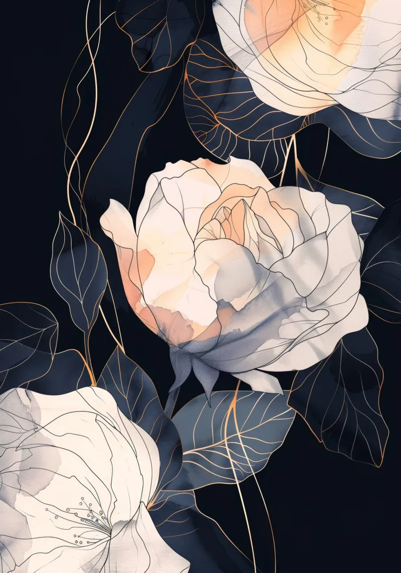 Rose versione nera pellicola backlit da Justyna Jaszke JBJart