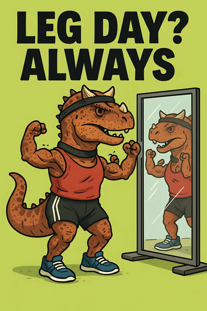 Funny Carnotaurus Meme canvas with Floater frame by Funny Humor Art
