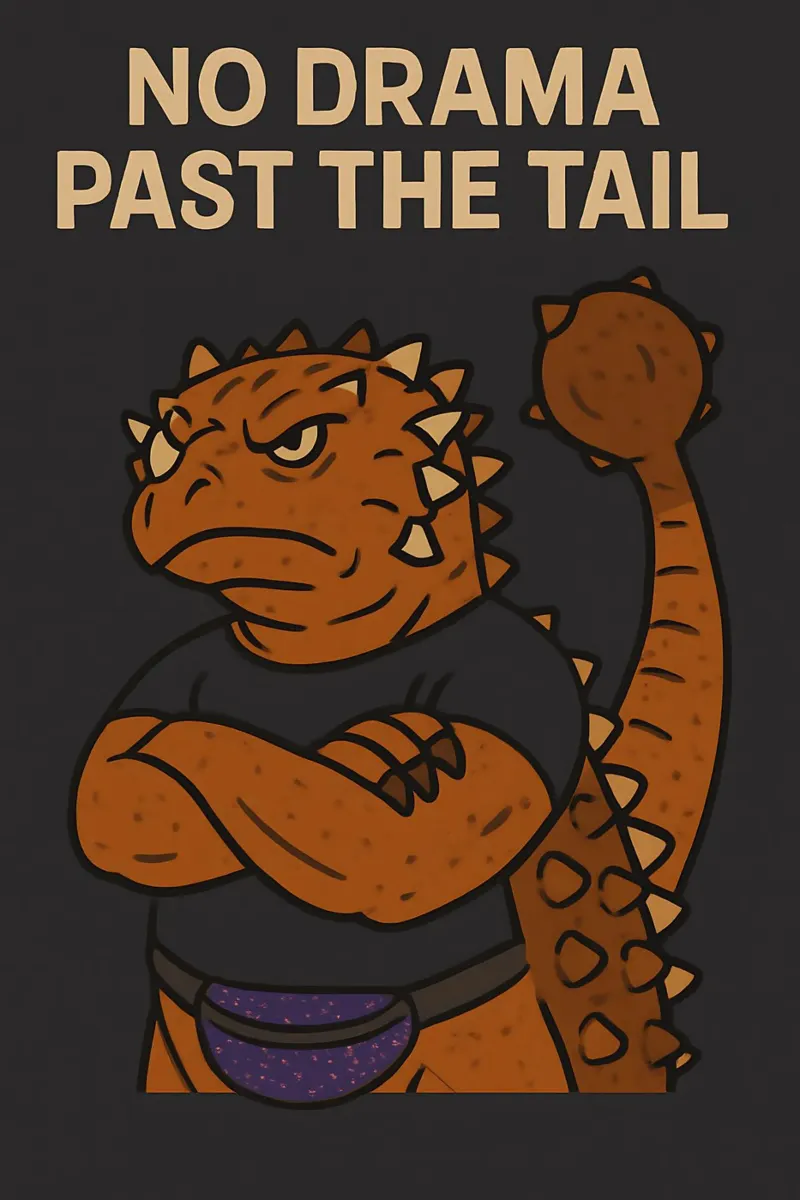 Meme divertente sull'anchilosauro poster con telaio in legno da Funny Humor Art