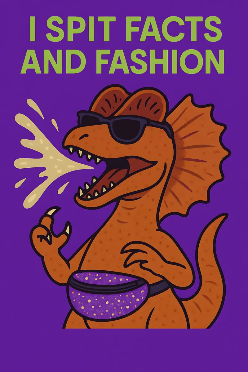 Meme divertente Dilophosaurus poster con telaio in legno da Funny Humor Art