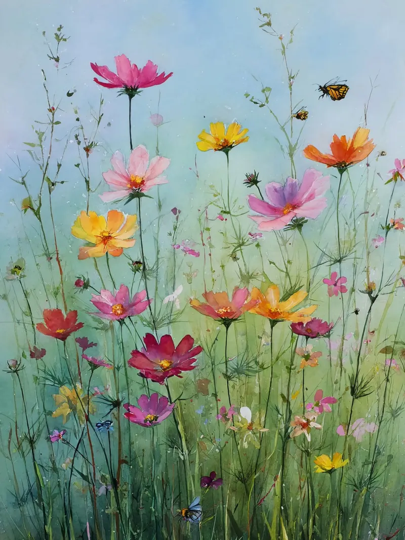 Summer meadow in bloom B pellicola backlit da Mateo