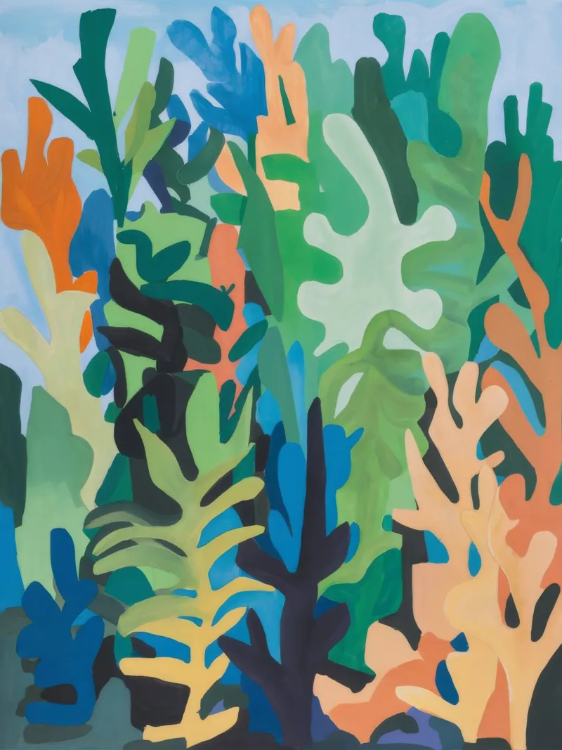 Verdant Abstraction Werveling canvas van Mystic Grain