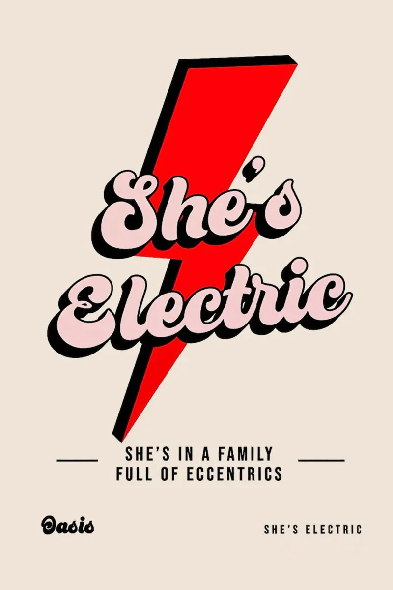 She’s Electric – Oasis poster con telaio in plastica da Attaboy Dsgn