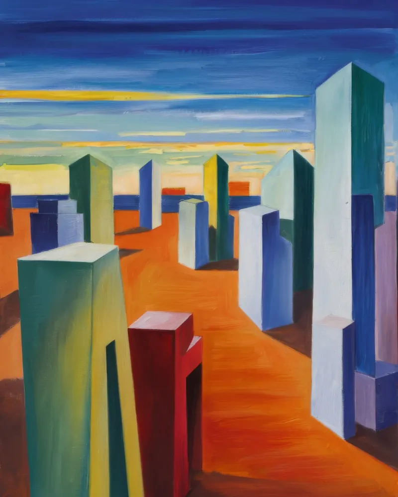 Lo skyline dei sogni poster con telaio in alluminio da Mystic Grain