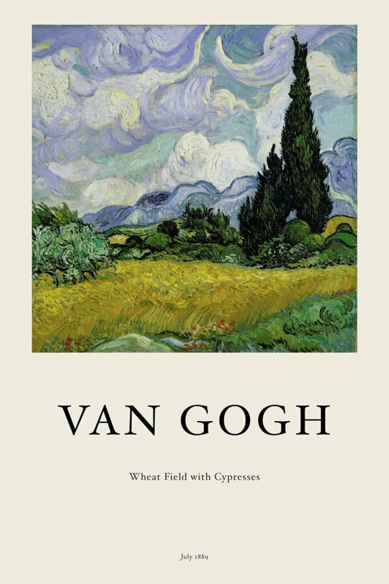 van Gogh - Wheat Field with Cypresses Poster von Vintage by JUNIQE