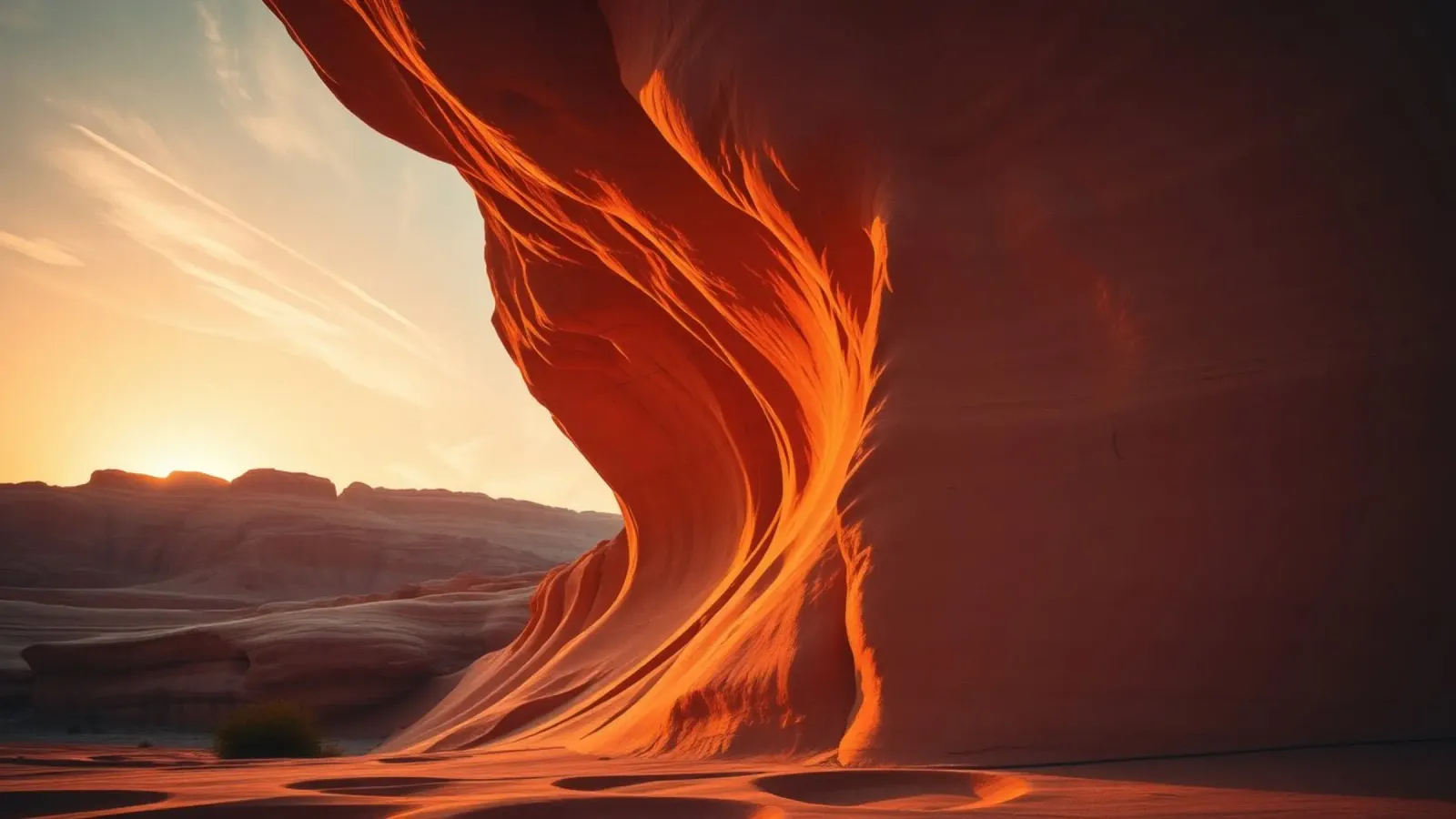 Sunset illuminates the curves of the sandstone formations canvas by DesignDoodle
