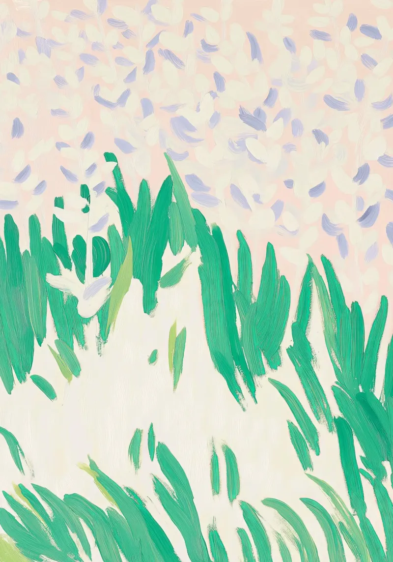 Abstracte Botanische Print, Bloemsierkunst, Groene Muurkunst canvas van Boheme