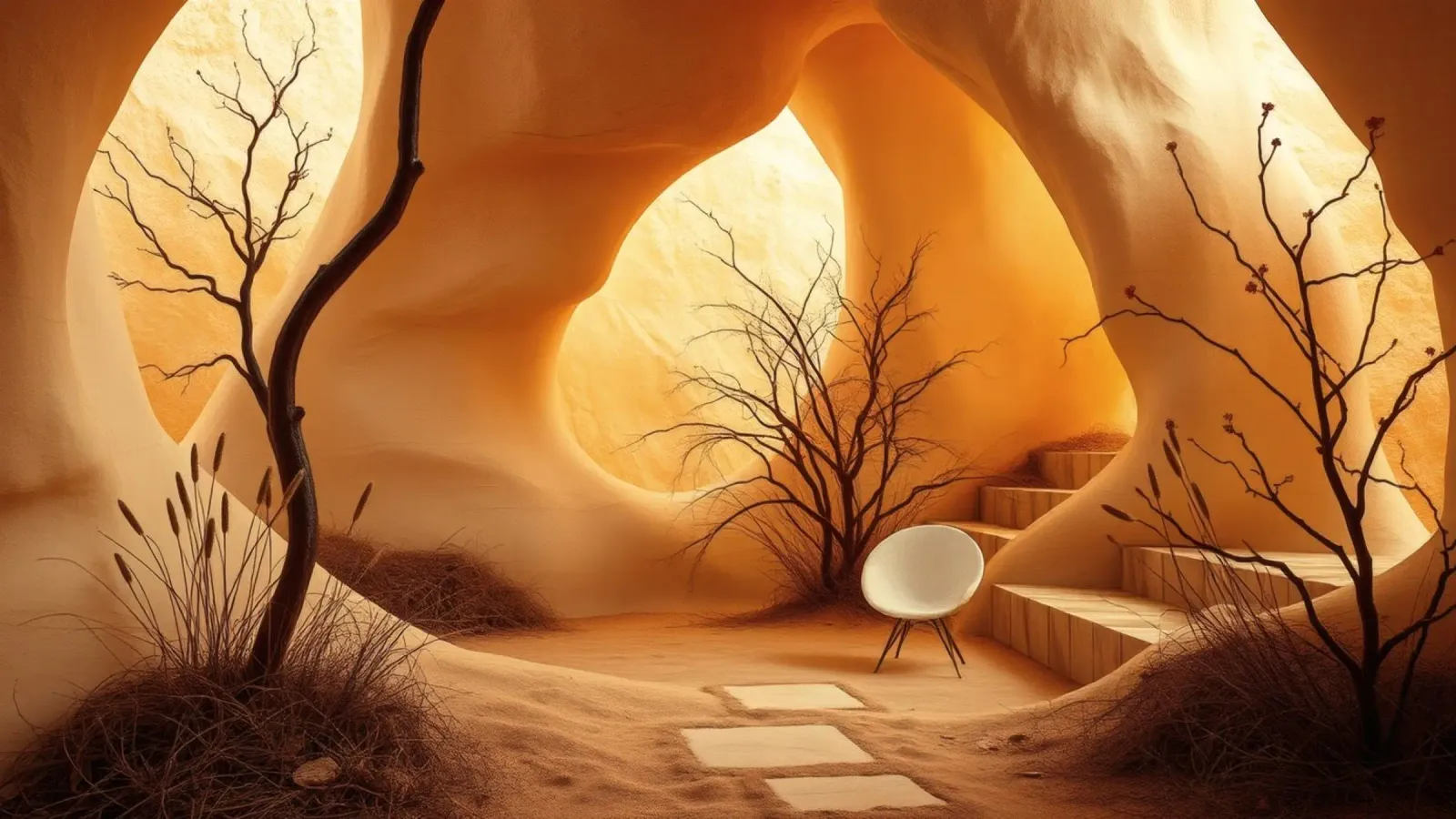 Interno di grotta naturale unico nel suo genere poster con telaio in plastica da DesignDoodle