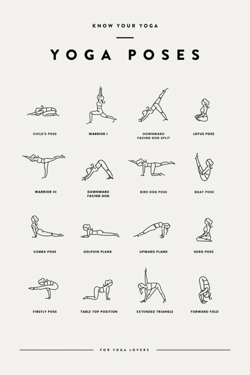 Yoga Chart 2 poster con telaio in plastica da daylight design studio