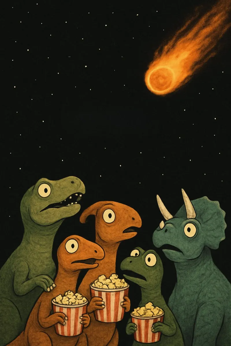 Divertente gruppo di dinosauri pannello forex da Funny Humor Art