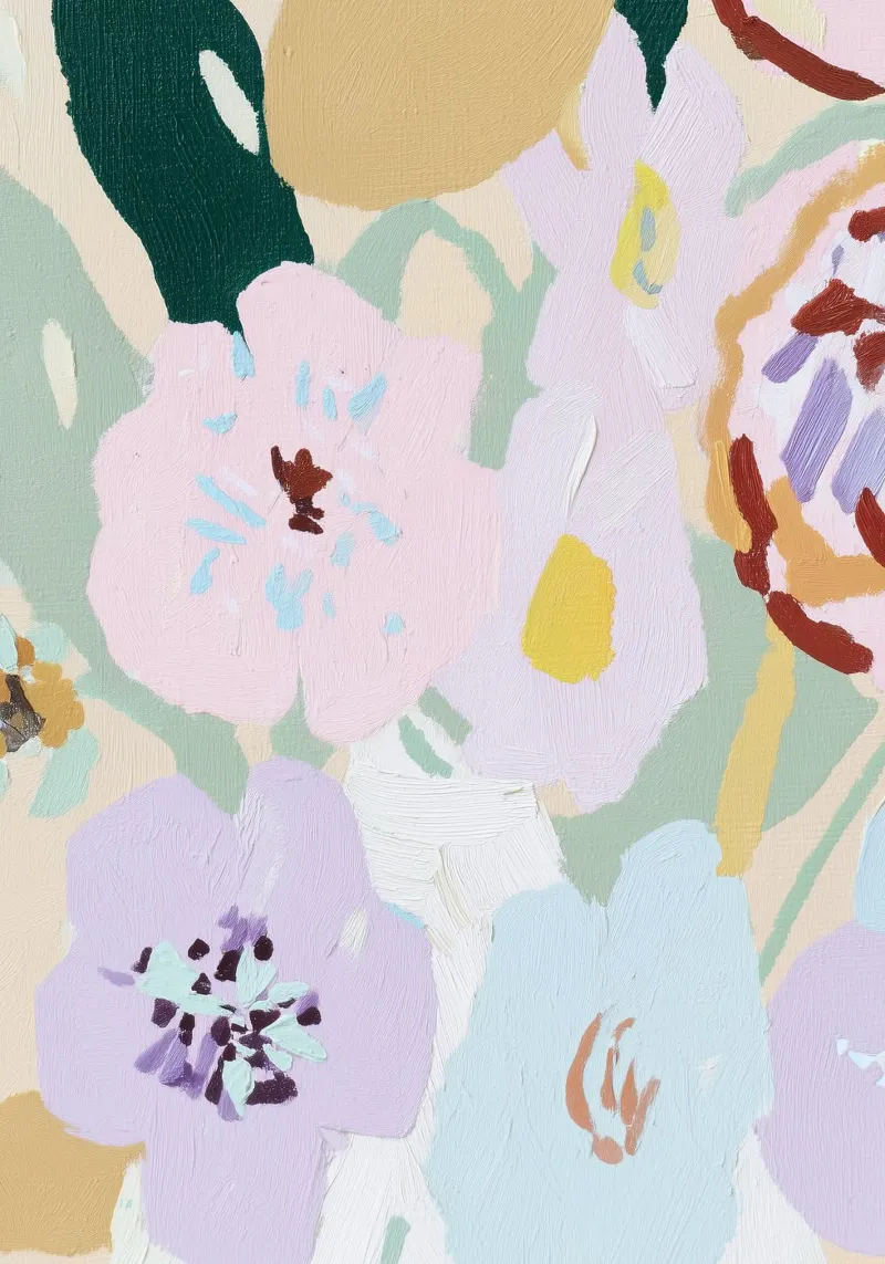 Abstract Pastel Floral Print, Flower Poster canvas by Boheme